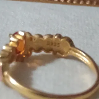 Anillo de citrino Plata chapada en oro 18k