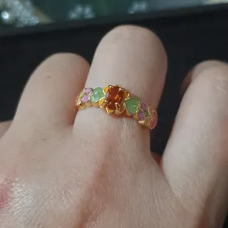 Anillo de citrino Plata chapada en oro 18k