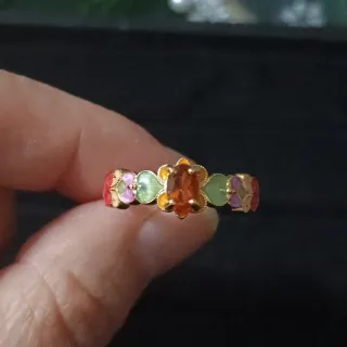 Anillo de citrino Plata chapada en oro 18k