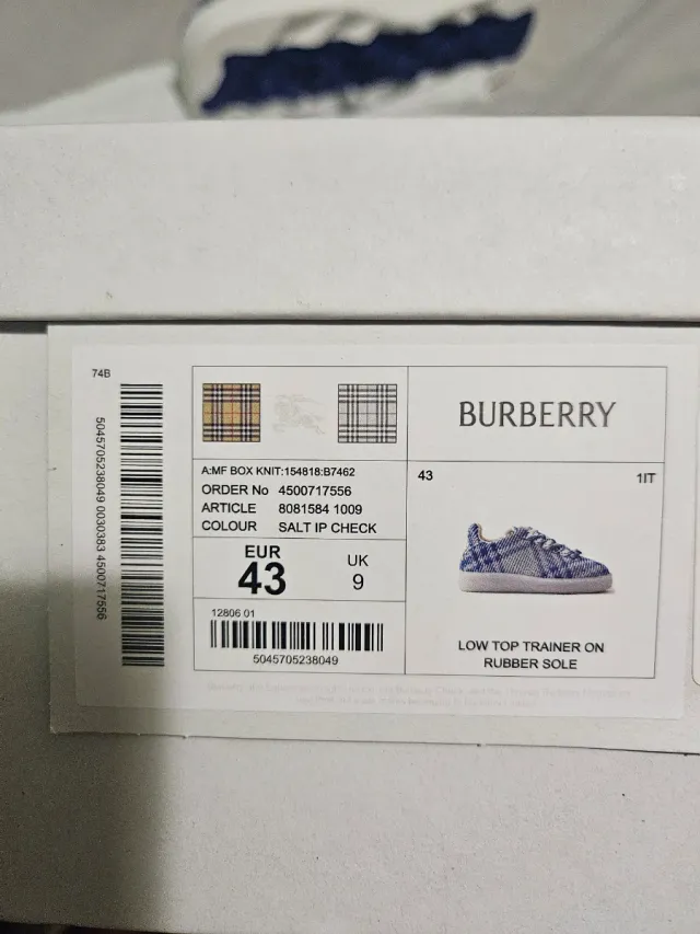 Zapatillas Burberry Check Talla 43