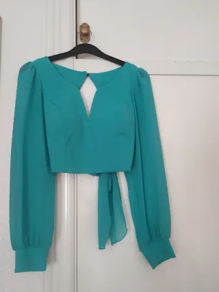 Corpiño turquesa manga larga