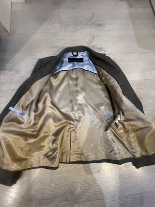 Americana Zara Mujer Marrón Cuadros