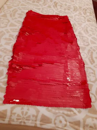 Falda Lentejuelas Roja