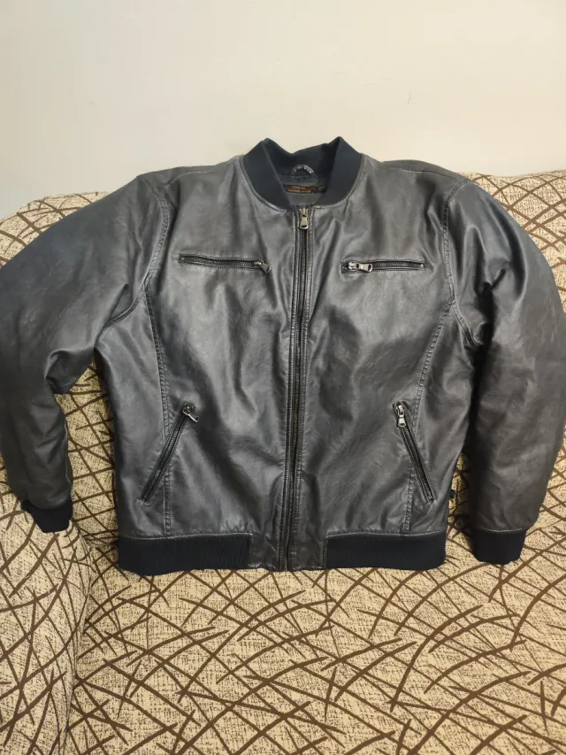 Chaqueta Cuero Auténtic Vintage Negra Hombre