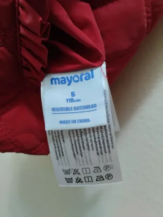 Chaleco acolchado rojo para niña – Mayoral 110 cm