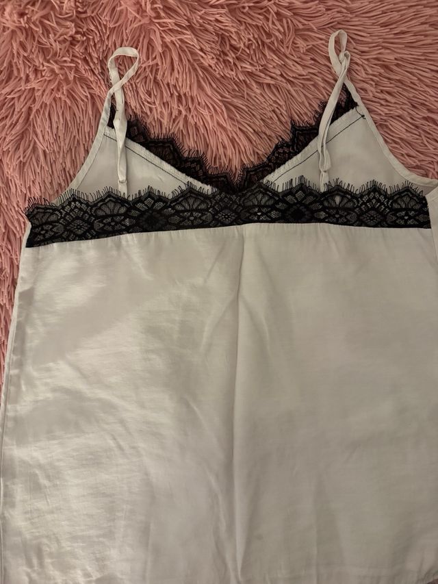 Tirantes de encaje verde y blanco