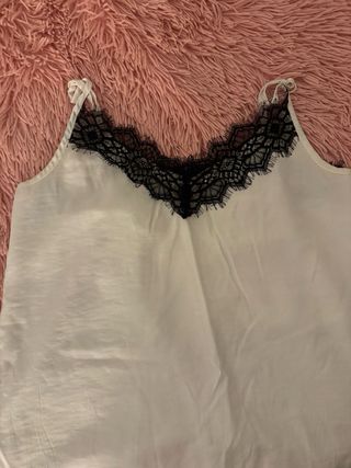 Tirantes de encaje verde y blanco