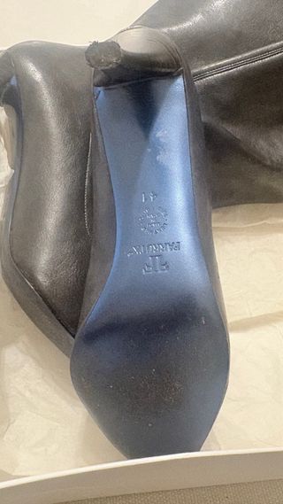 Botas altas FARRUTX piel grises tacón de 8 cnt