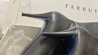 Botas altas FARRUTX piel grises tacón de 8 cnt