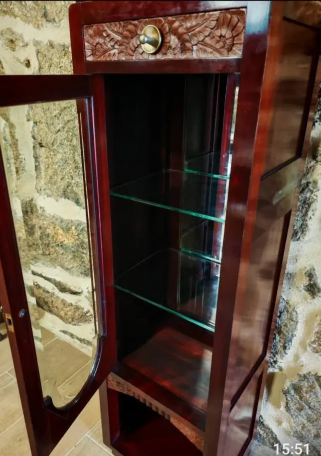 Vitrina Art-Deco Madera y Cristal