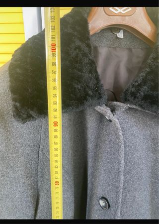 Cappotto vintage collo pelliccia grigio