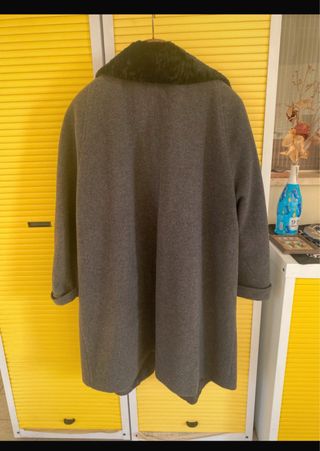 Cappotto vintage collo pelliccia grigio