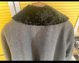 Cappotto vintage collo pelliccia grigio
