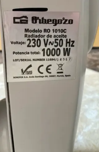 Radiador pequeño Orbegozo Junior Beige