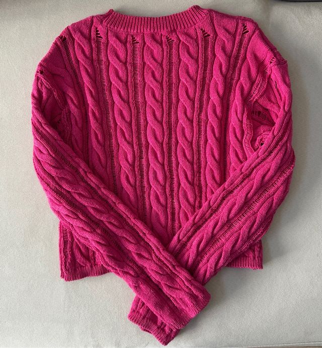 Jersey Mango punto calado rosa