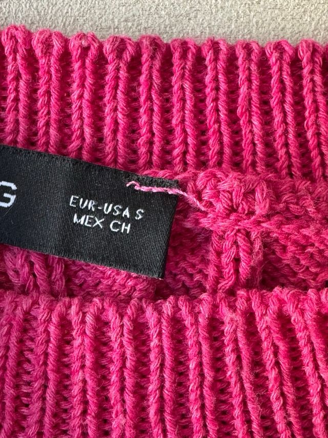 Jersey Mango punto calado rosa