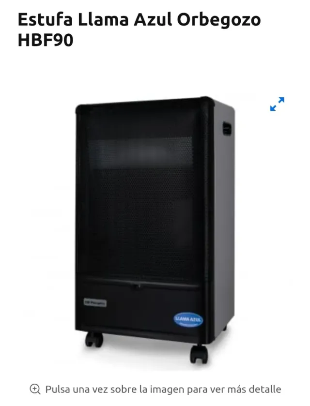 Estufa de gas Llama Azul