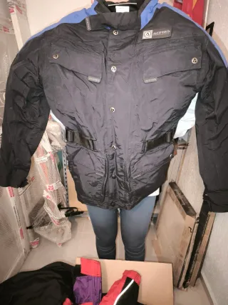 Chaqueta de moto Acerbis negra y azul