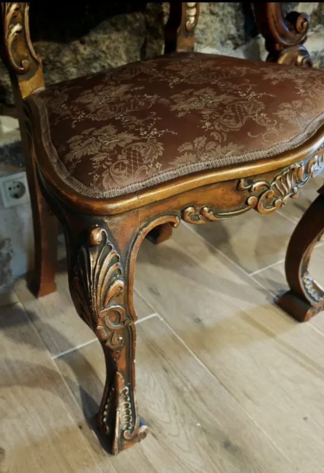 Consola, Espejo y Sillas Antiguas estilo Barroco