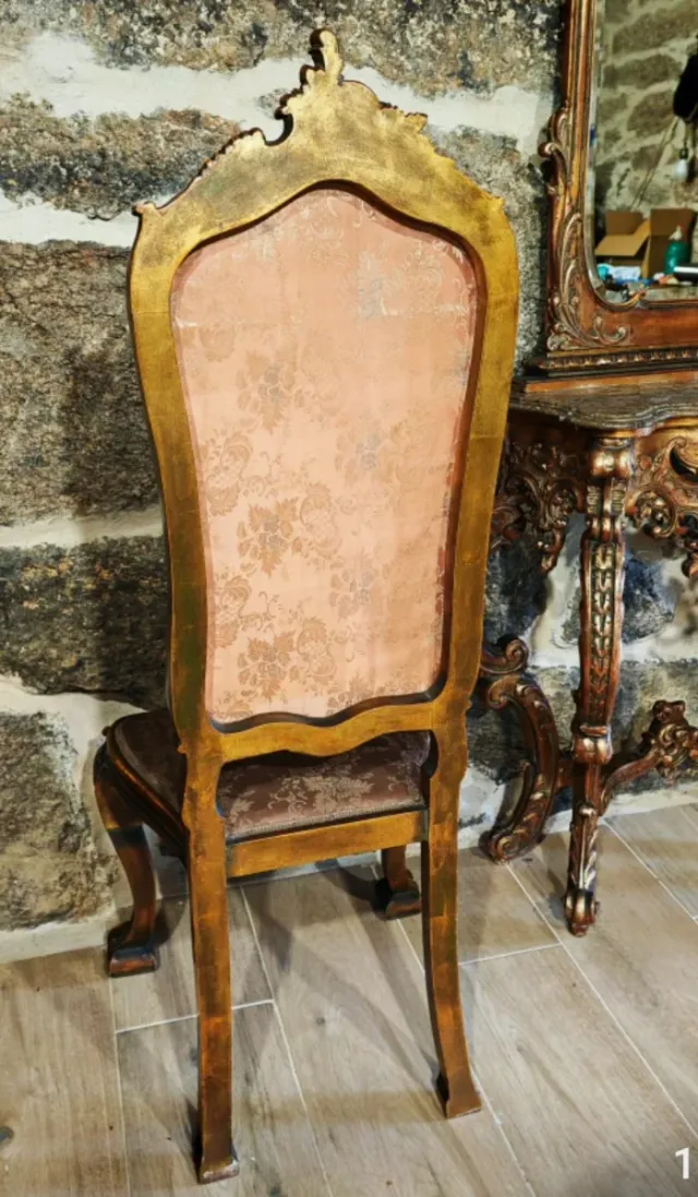 Consola, Espejo y Sillas Antiguas estilo Barroco