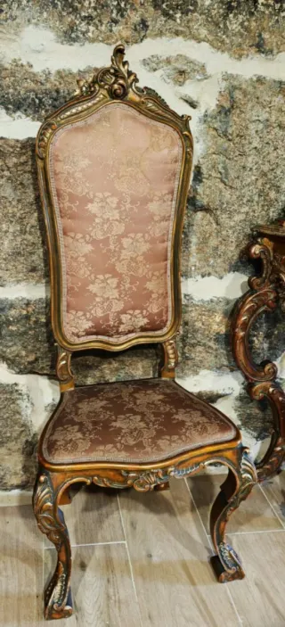 Consola, Espejo y Sillas Antiguas estilo Barroco