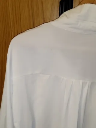 Blusa Camisera Blanca Talla XL | Poliéster Formal