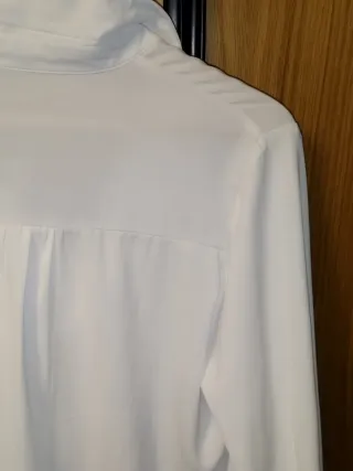 Blusa Camisera Blanca Talla XL | Poliéster Formal