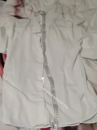 Blusa Camisera Blanca Talla XL | Poliéster Formal