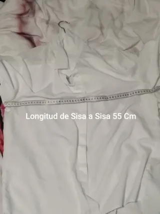 Blusa Camisera Blanca Talla XL | Poliéster Formal