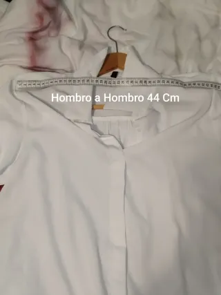 Blusa Camisera Blanca Talla XL | Poliéster Formal