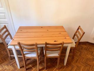 Sillas de madera y tela Ikea