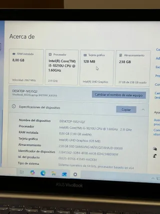 Portátil ASUS VivoBook 14 256GB Intel i5 14FHD .