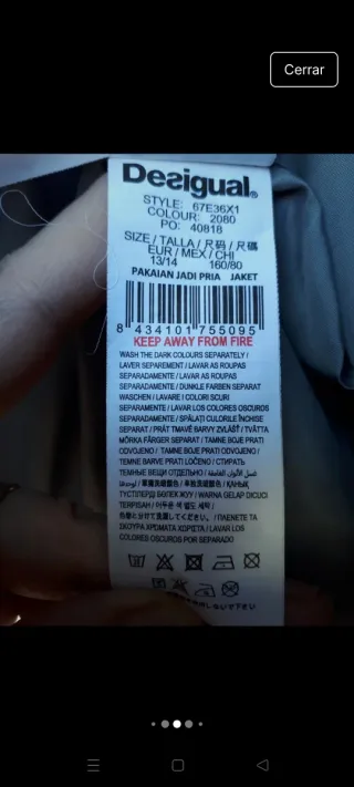 Parka Desigual Talla 13-14 años