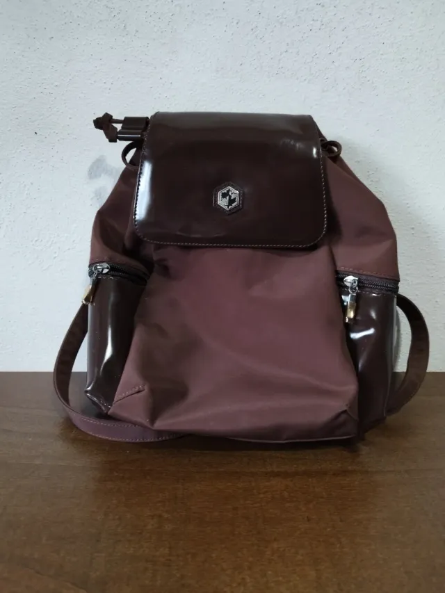 Zaino Lumberjack marrone con zip