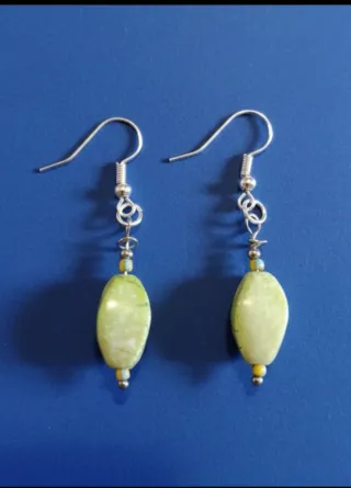 Pendientes Plata y Resina Verde