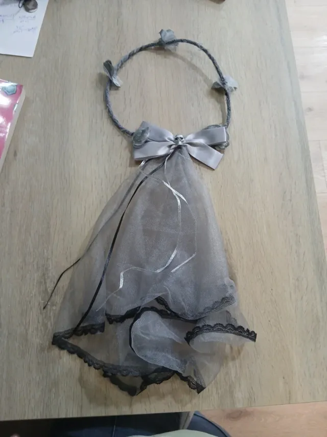 Disfraz Novia Cadáver Diadema con Velo