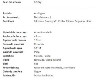 Reloj Hugo Boss Negro y Plateado