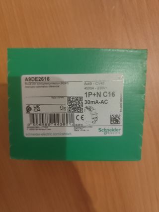 Dpn vigi 2x16A Automático Schneider A9DE2616 2p 16