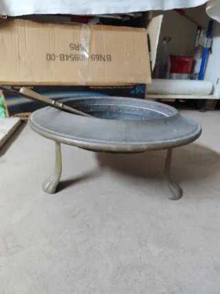 Antico braciere in rame ottone