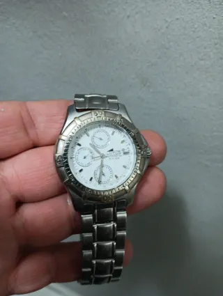 Reloj Lotus Cuarzo multifuncion blanco y plateado