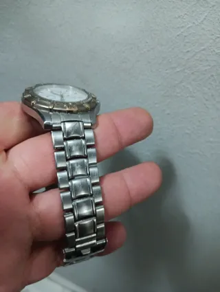 Reloj Lotus Cuarzo multifuncion blanco y plateado