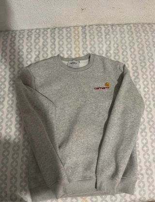 Sudadera Carhartt Gris Logo Bordado