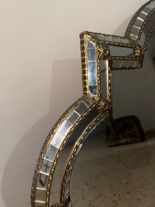 Espejo Pared Años 70 Hollywood Dorado/Plateado