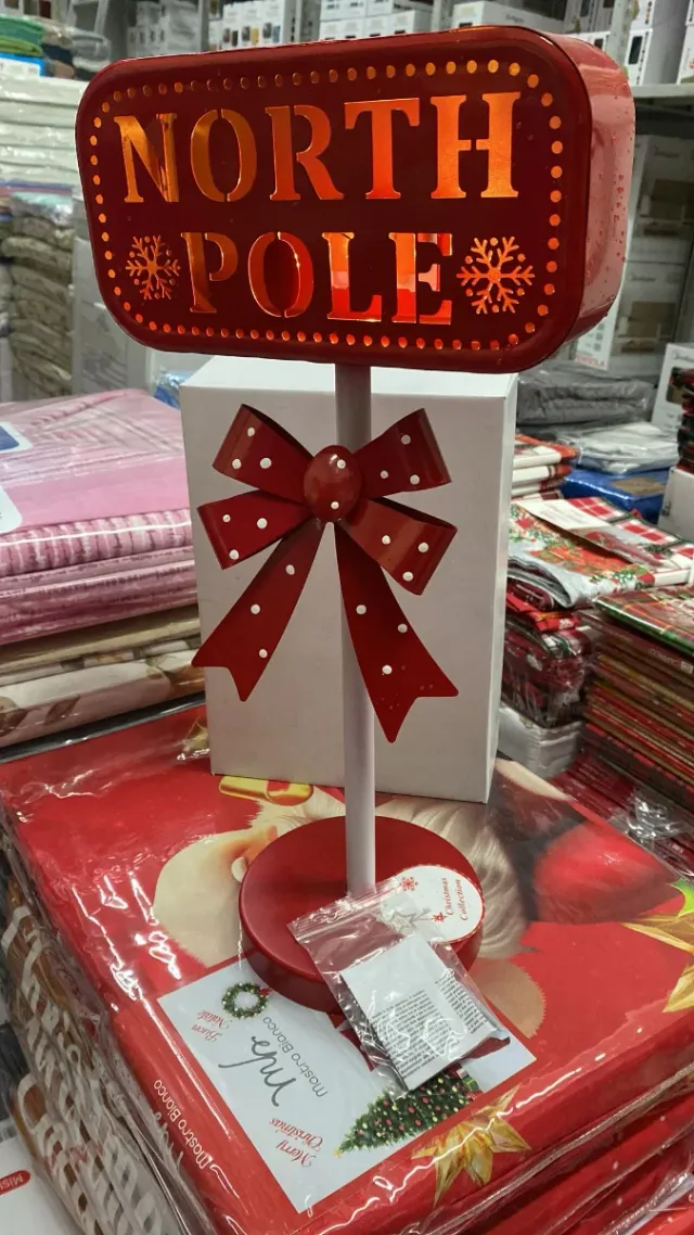 Lampada North Pole Natale Rossa