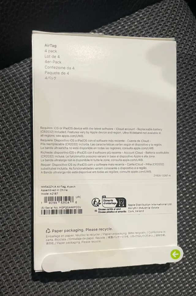 Pack de 4 localizadores Apple AirTag