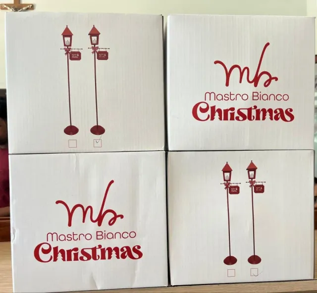 Lampada Natale Mastro Bianco Rossa