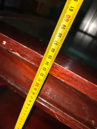 Mesita auxiliar madera y cristal