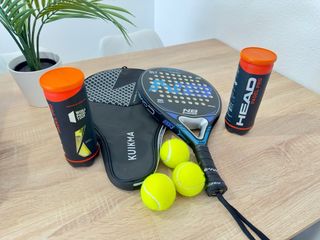 Raqueta Padel NB Combat Enebe + 6 Pelotas Head