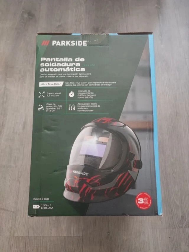 Pantalla soldadura Parkside llamas fuego