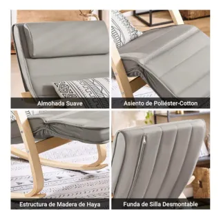 Mecedora con reposapiés ajustable